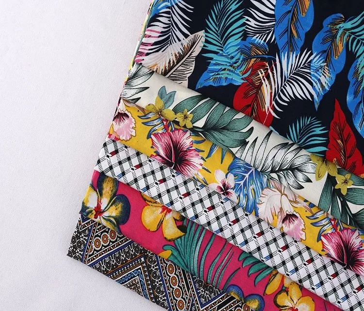 2023 Smooth Rayon Fabric 100% Viscose Spun Rayon Printed Floral Summer Dress