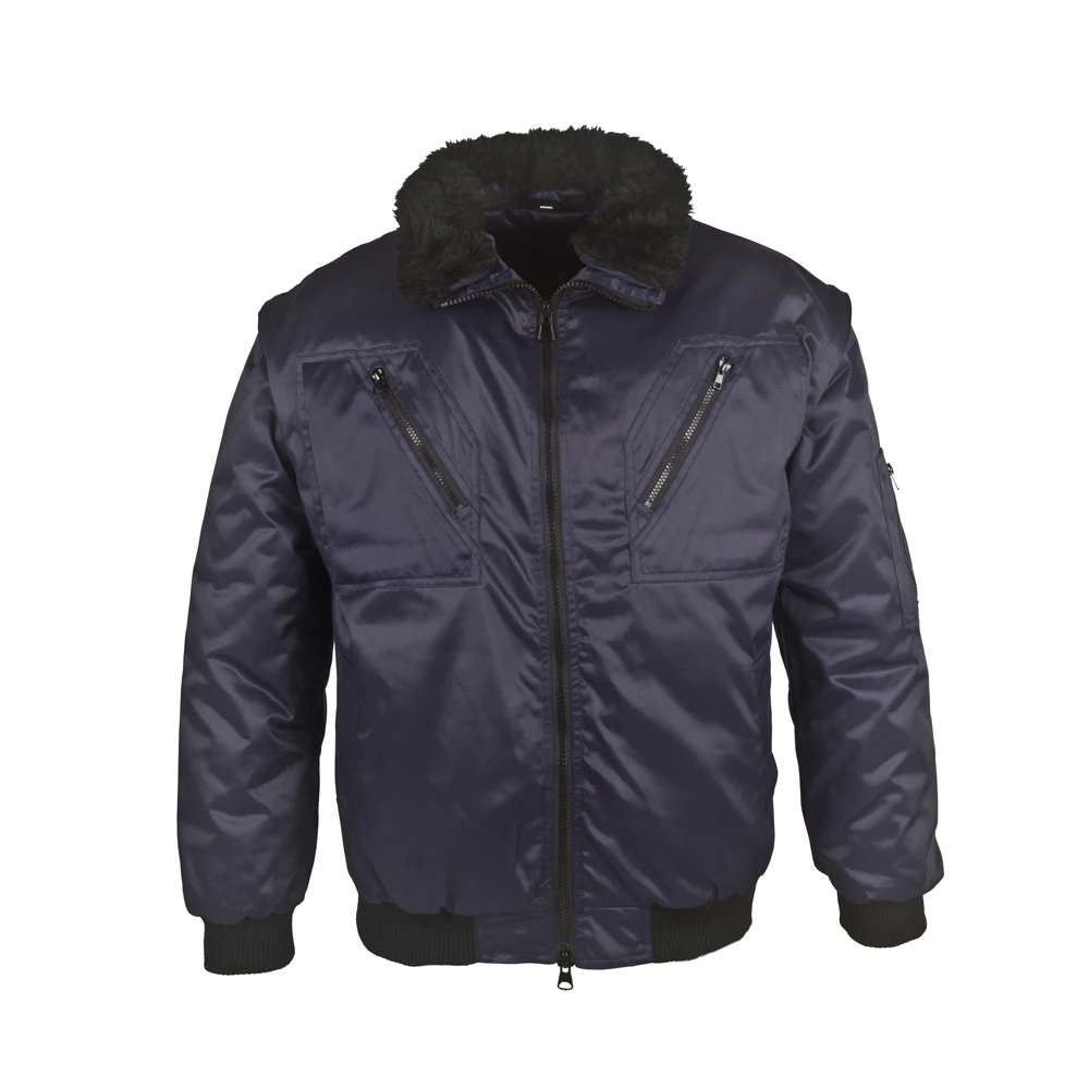 Customization Cheap winter workwear fur lining pilot coats red men 3in1 bomber jacket