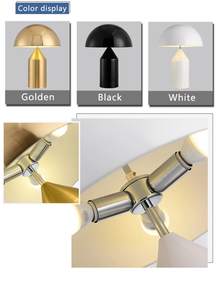 Metal Style Design Modern Gold Iron Study Table Lamp For Home Office