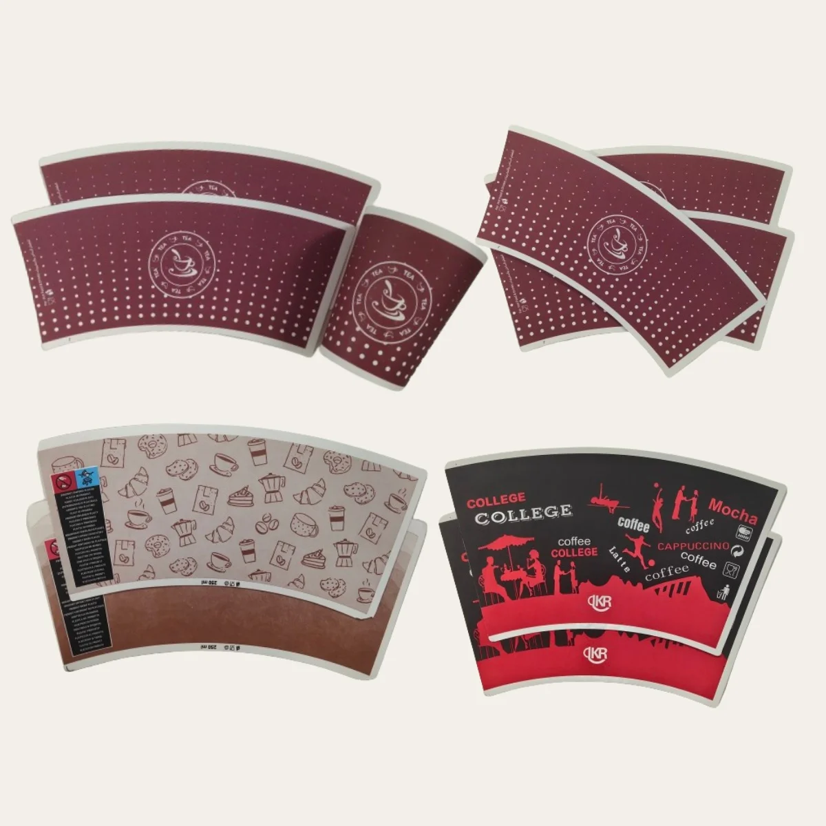 high quality wholesale price PE coated coffee paper cup sleeve paper cup fan for Beverages cup logo can be customized