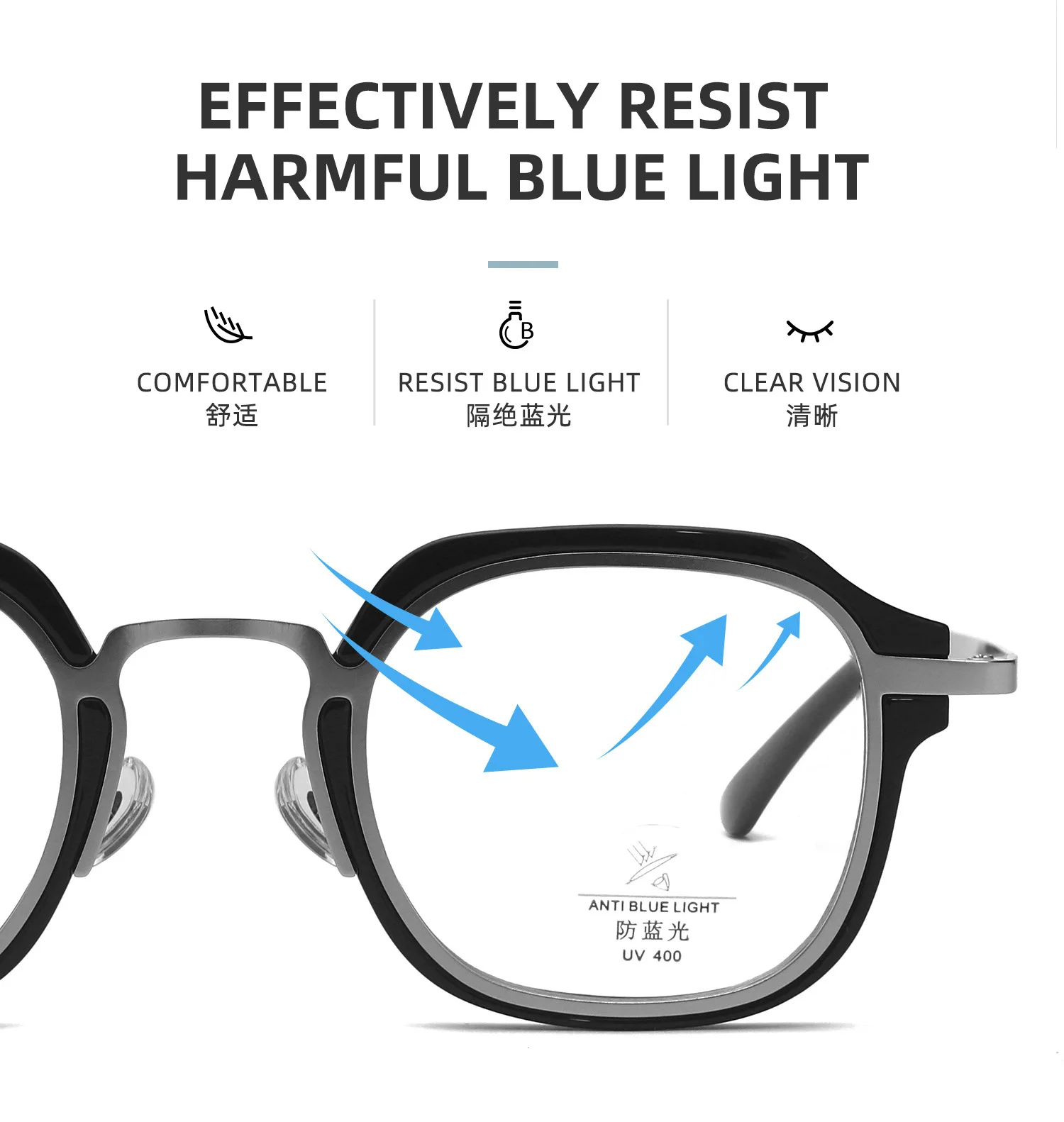 Оптовая продажа, новейшая модель мужских дизайнерских очков tr90 с антисиним светом, оправы для очков для мужчин
