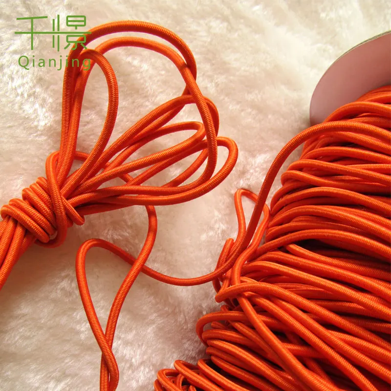 RE04 Factory direct supply Clothes and bags accessories orange color 3mm polyester and rubber elastic rope