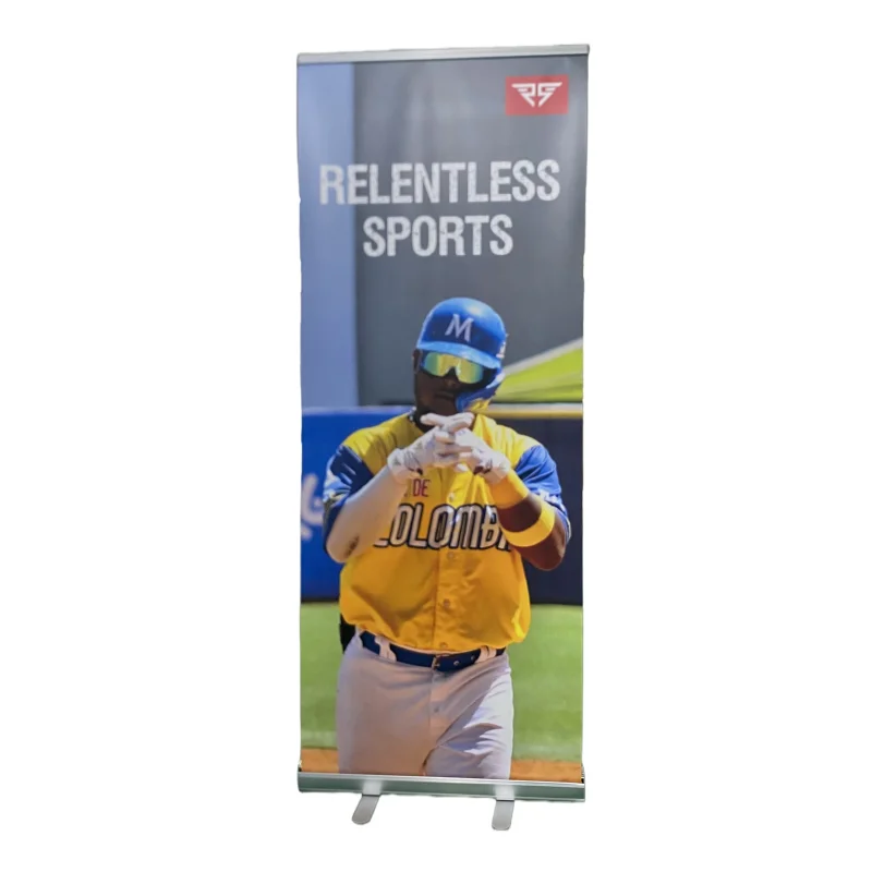High quality aluminum custom durable advertising clip-on type2  roll up displays stand banner