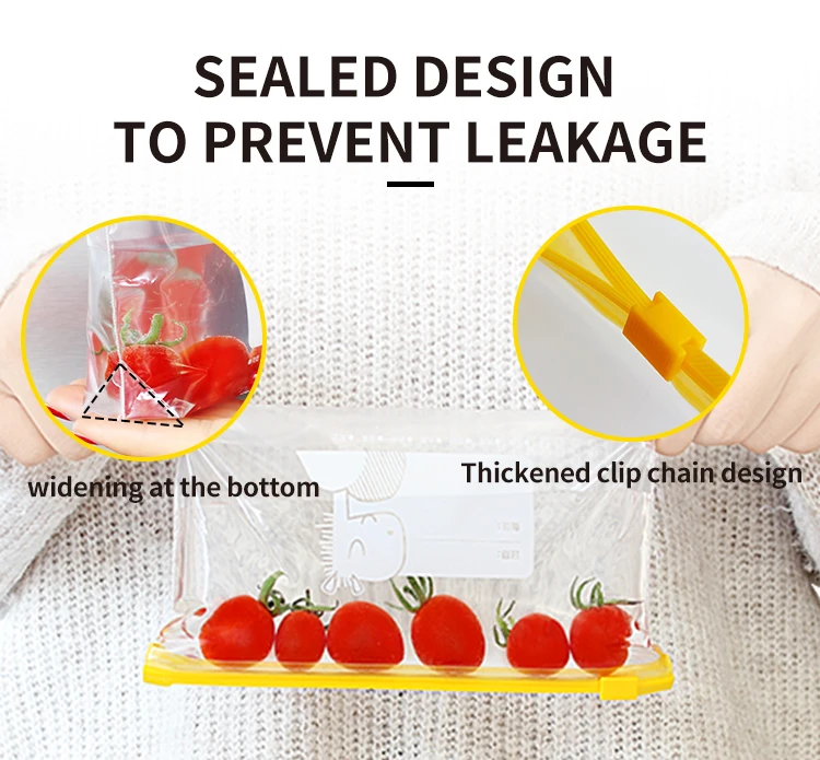 AIUDO Direct Factory Transparent LDPE Plastic Zipper Sealed Frozen Storage Clear Ziplock Custom Food Grade Packaging Slider Bag