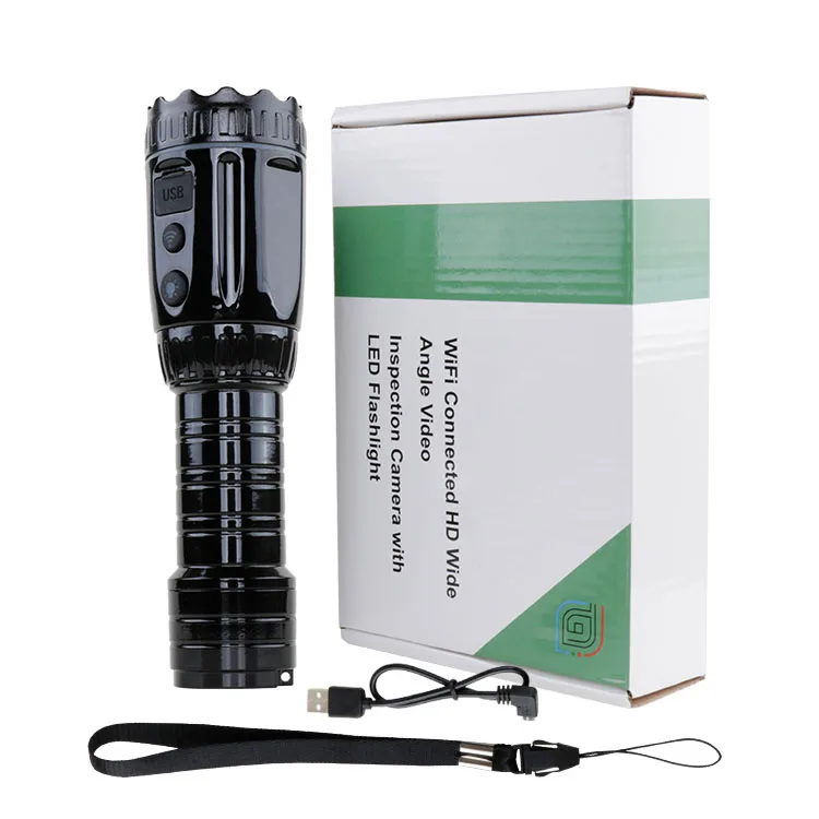 Rechargeable with Ni-MH Battery for Camping Riding Climbing 32GTF card WIFI smart flashlight audio recorder