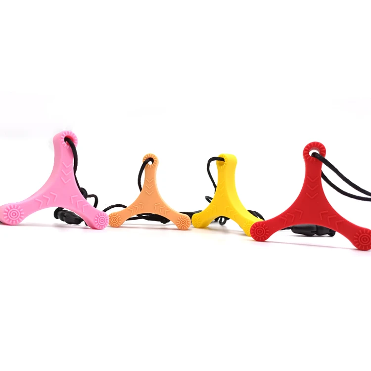 Baby Silicone Teether Children Chewing Triangle Teething Stick With Easy To Hold Handles Stacking Toys