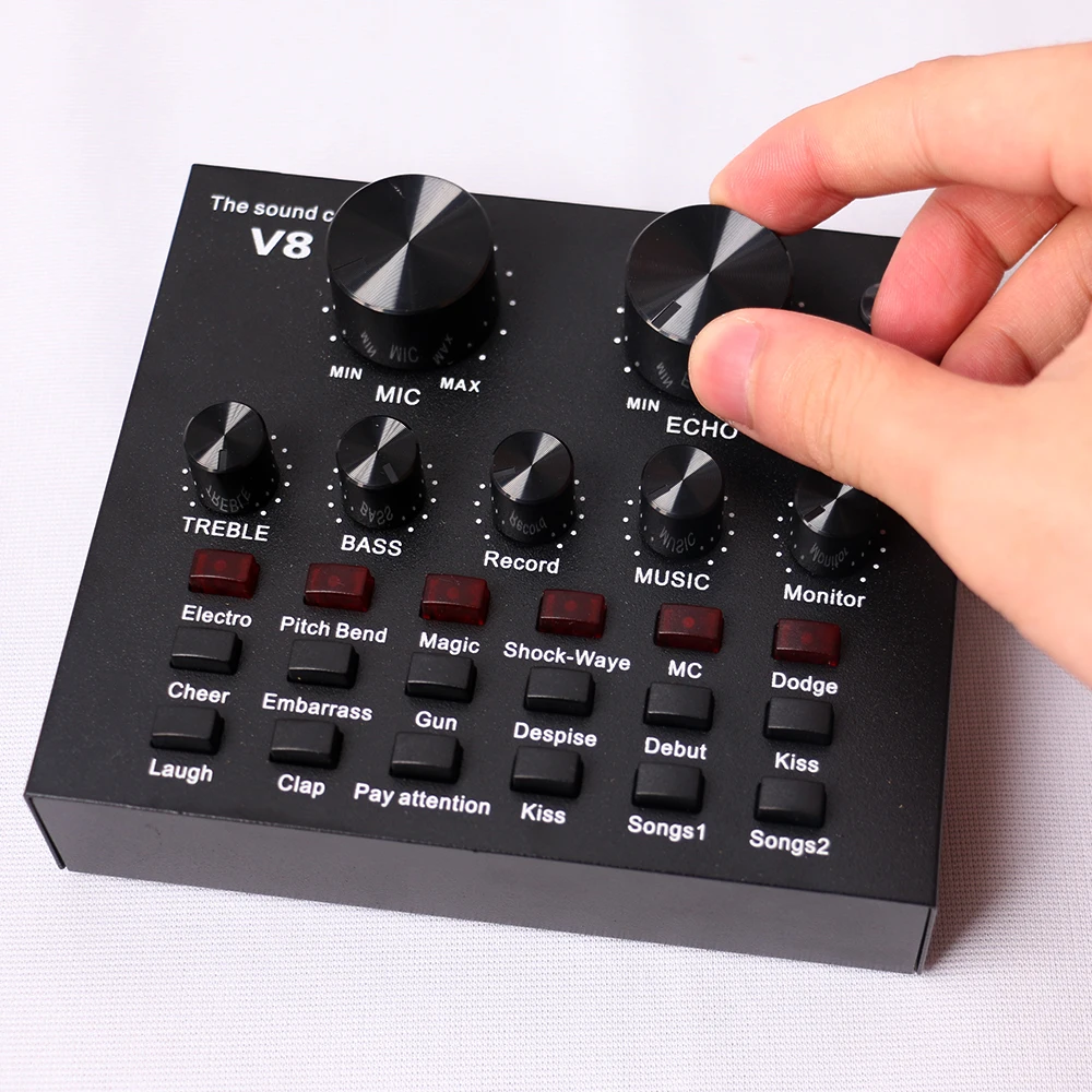  V8 USB для записи в реальном времени студийный звук многофункциональный компьютер Android микшер встряхивание вещания аудио интерфейс звуковая