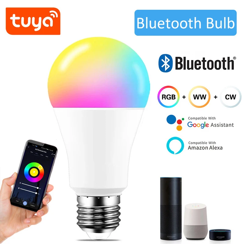 10 Вт 1000 лм цвет Tuya умная подъемная приложение Регулируемая RGB Беспроводная E27 E26 B22 Ra:80 PF: 0 5290 управление Светодиодная лампа
