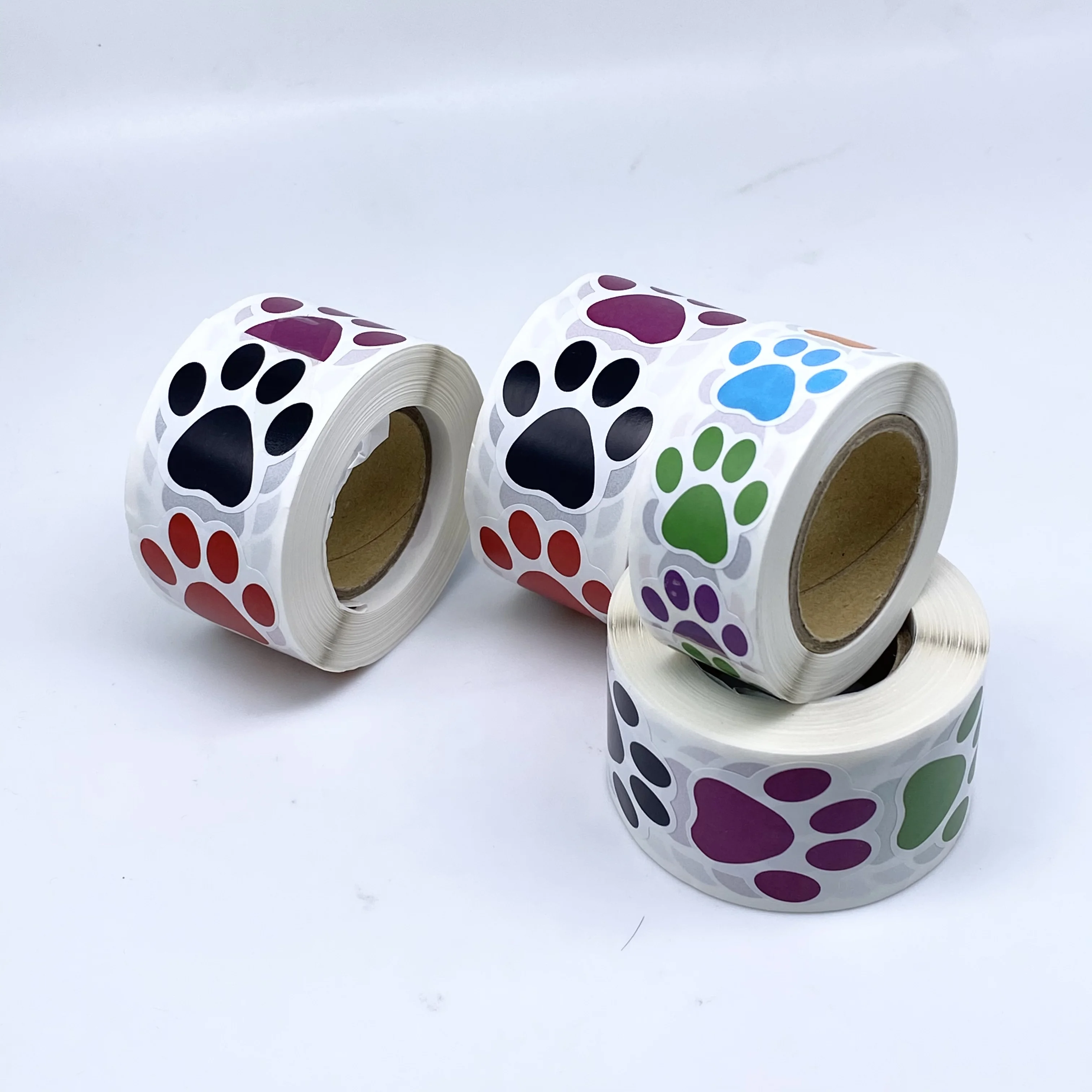 Водонепроницаемые разноцветные декоративные милые наклейки животных, наклейки в форме лапы животных