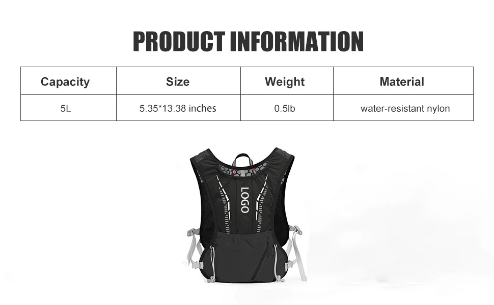 Sports Hydration Vest Backpack Lightweight Men and Women Running Vest Bag Bladder Bag Hiking Trail Running Bike Marathon