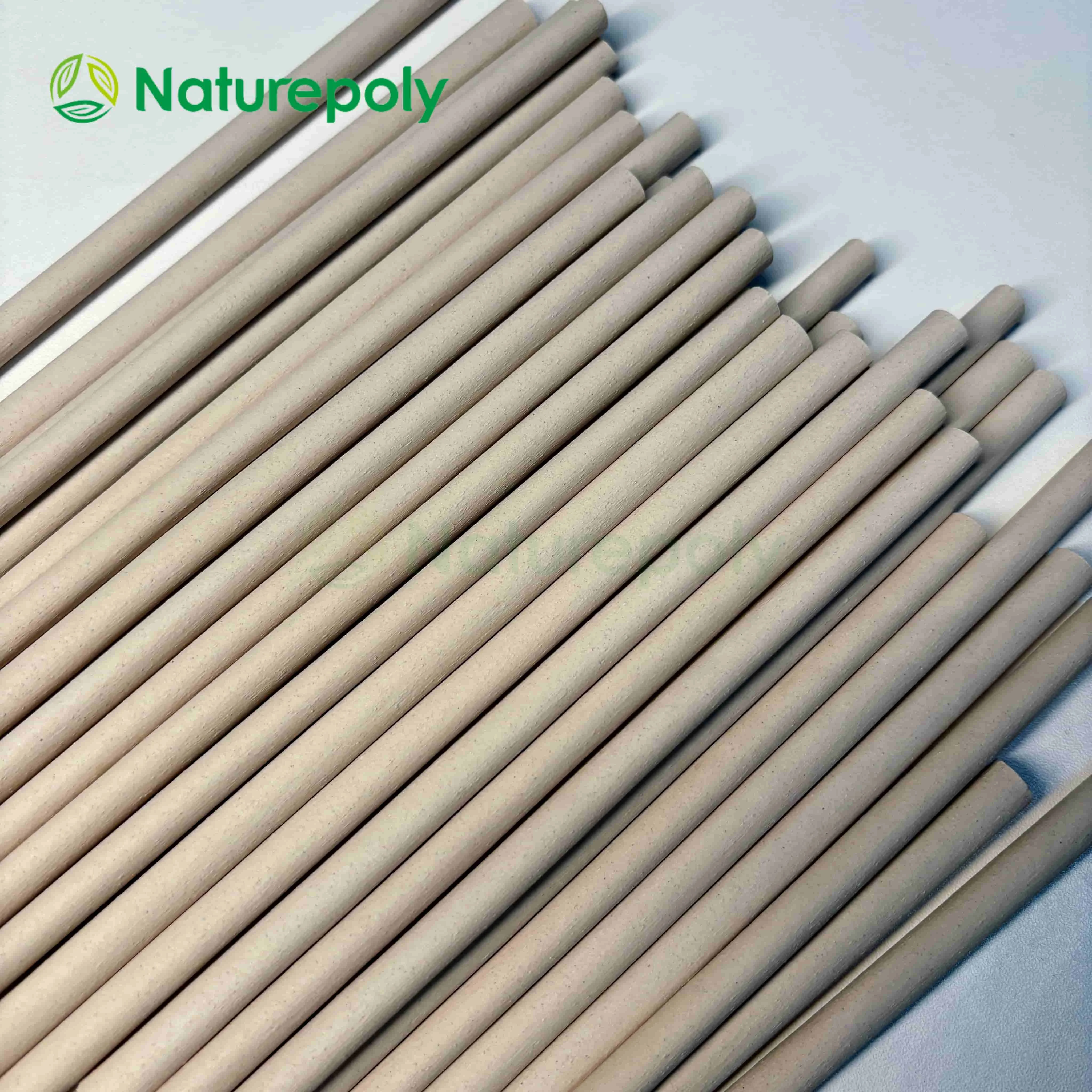 Naturepoly 6mm 8mm 12mm Wholesale Eco-friendly Compostable Juice Tea Cold Drink Nature Bamboo Fiber Drinking Straw Biodegradable