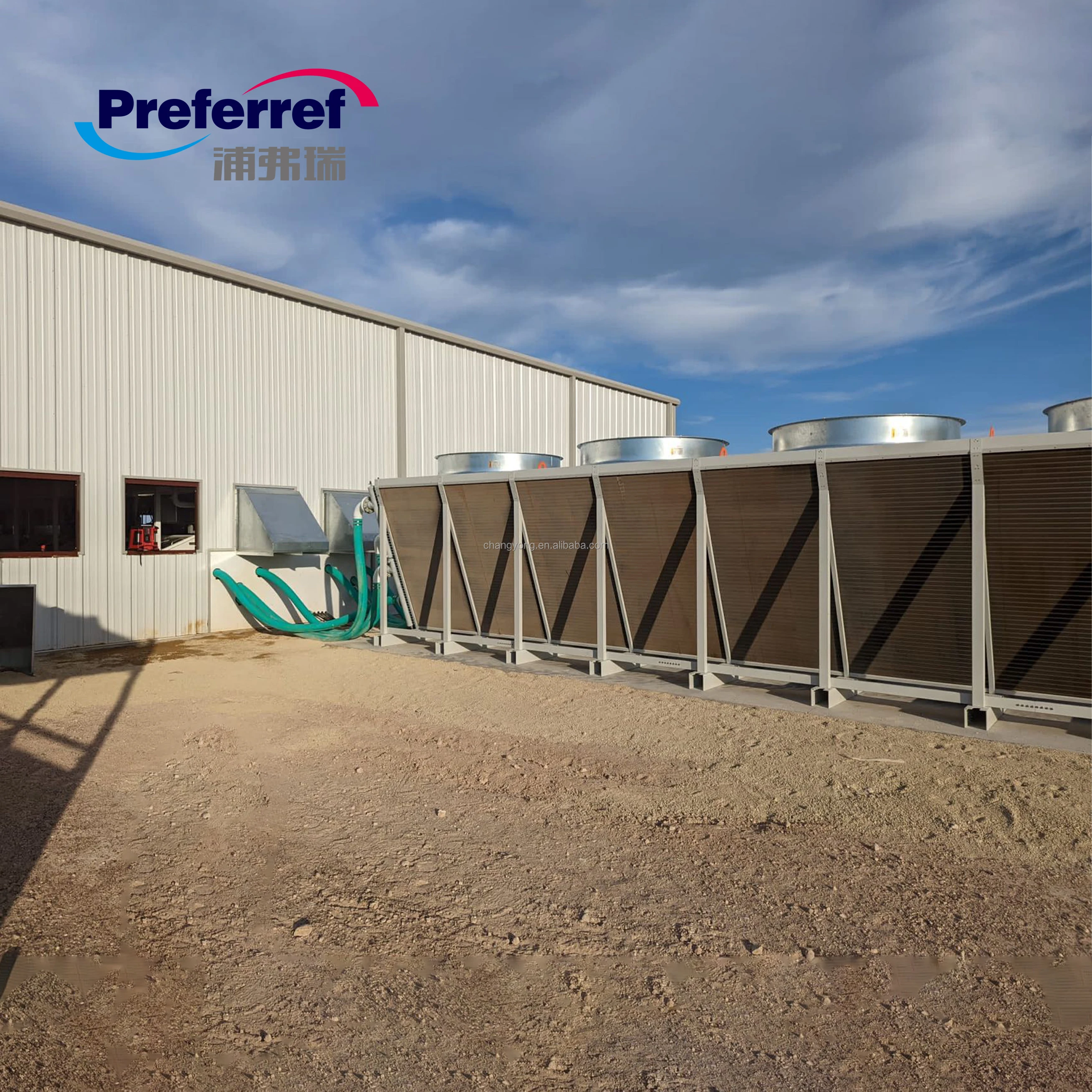 Fluid Immersion Oil Cooling Copper Tube Aluminum Fin Dry Cooler for Data Center