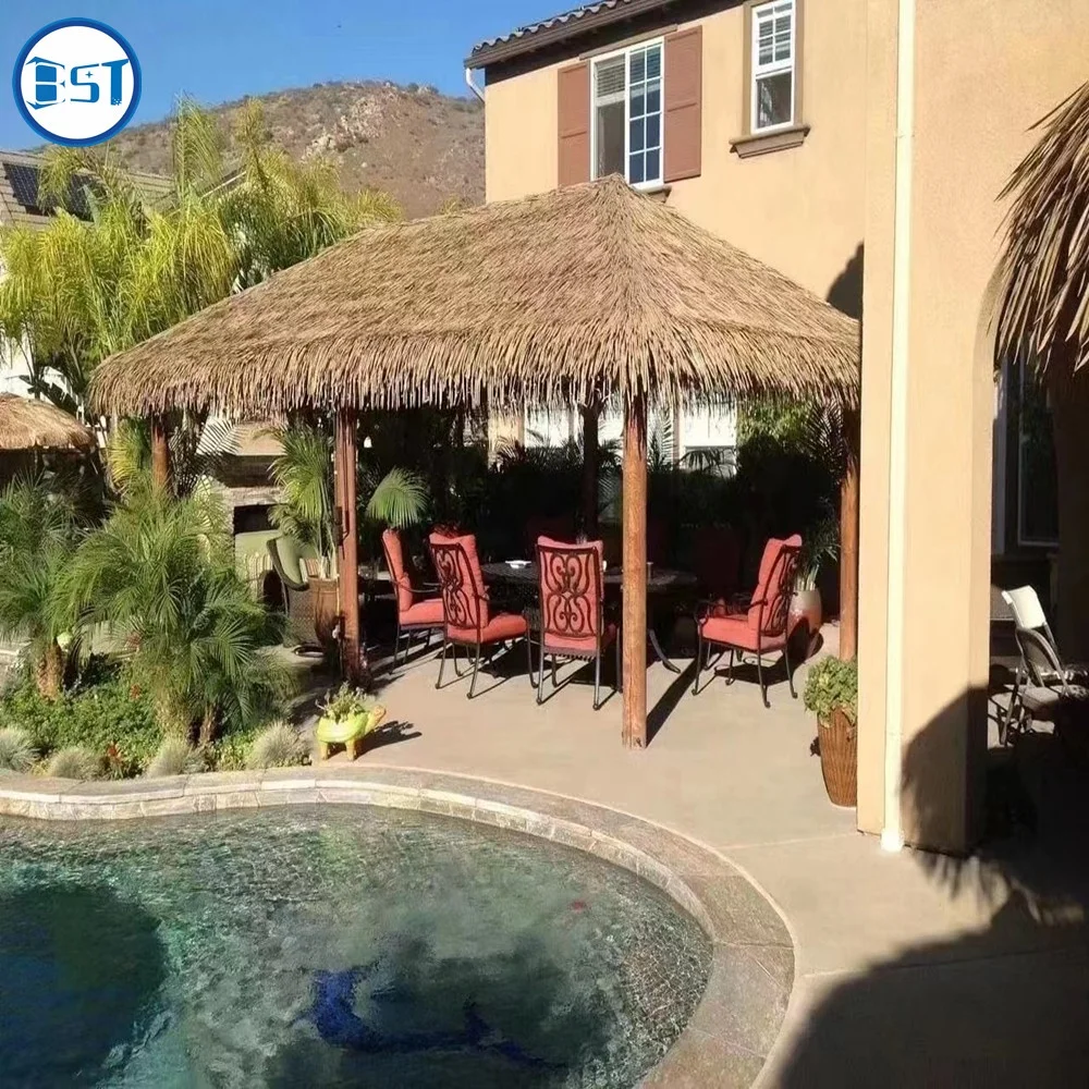 Factory directly Eco-friendly Fireproof Thatch Roof Synthetic Roofing Tile Artificial Plastic Palm Leaf