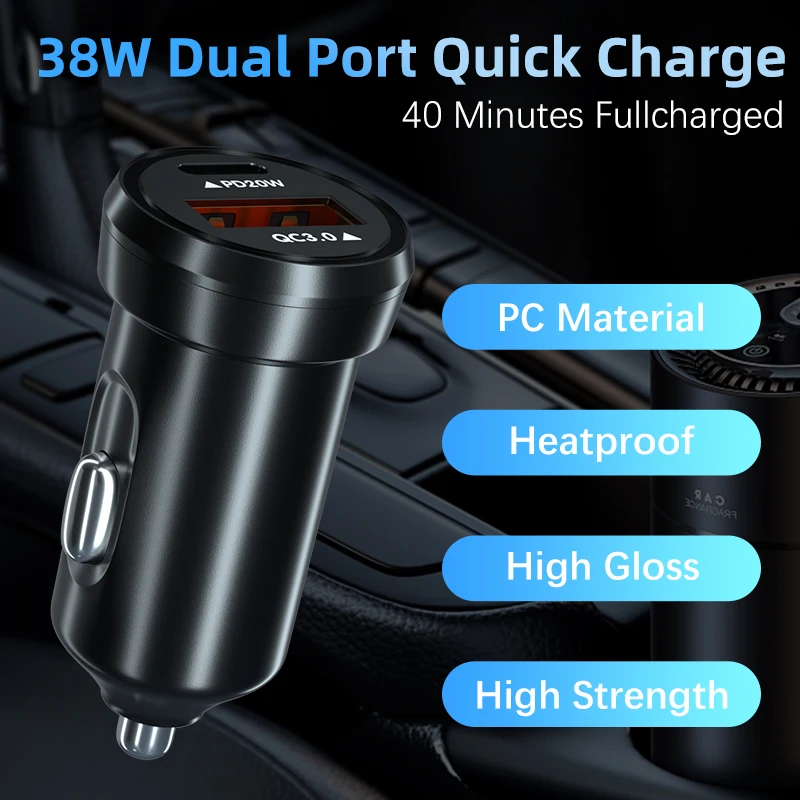 PD30W quick charing factory free sample 12V 24V customized universal type C ports fast mobile phone car power charger adapter
