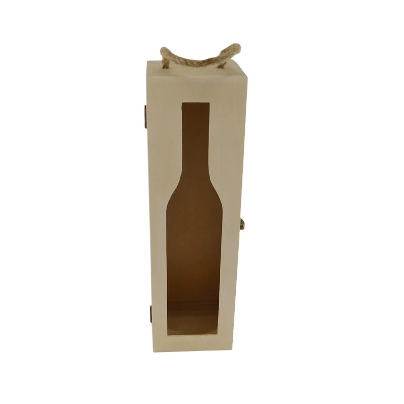 Wholesale Custom Wine Wooden 1pc  Bottle Box With Window