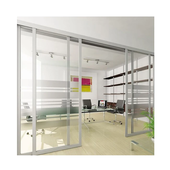 Full high movable partition wall with sliding door stainless steel centre aluminum waterproof office partition
