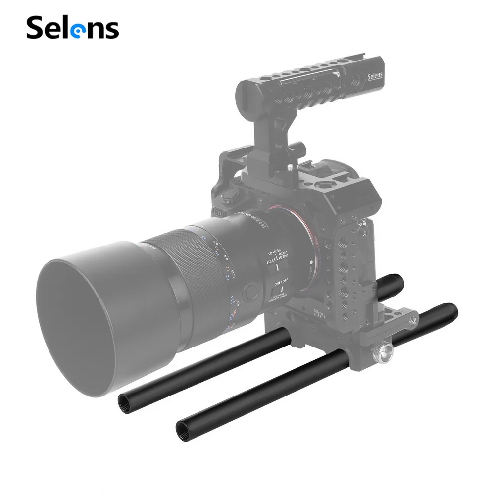 Selens Aluminum Alloy Rail Slider 10/15/20cm Fitting Camera Rail Base Double Tube Universal Support Protection Lens Tool