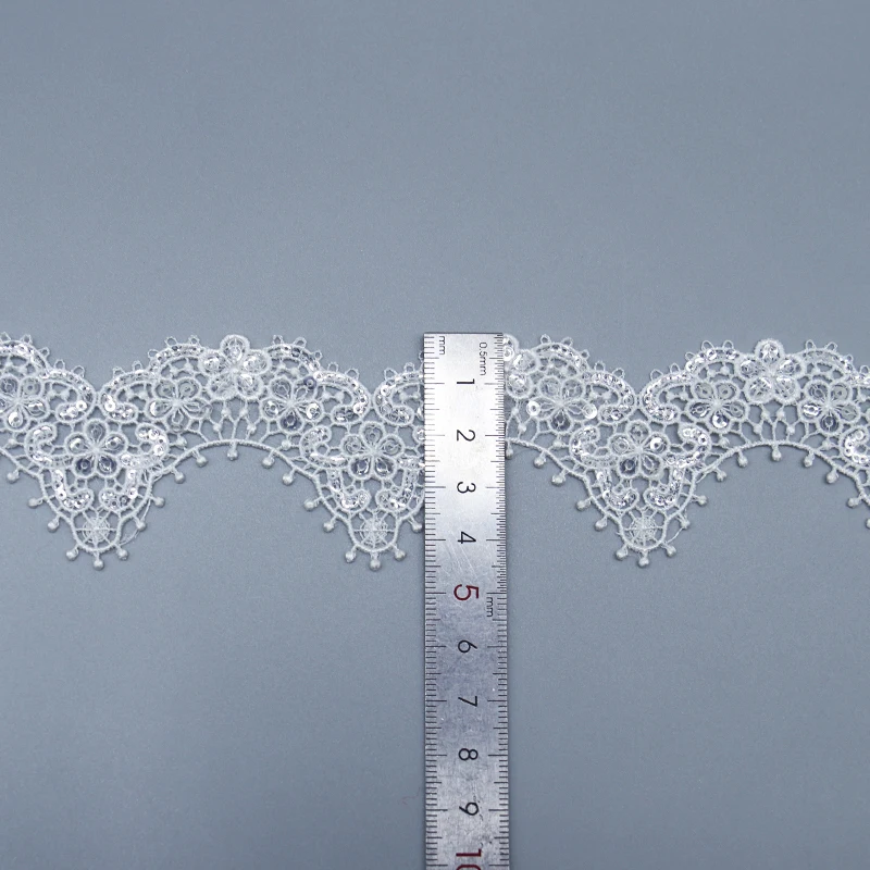2024 newest flower ribbons 100% Polyester flower eyelet fabric lace trimming Water soluble lace for garment