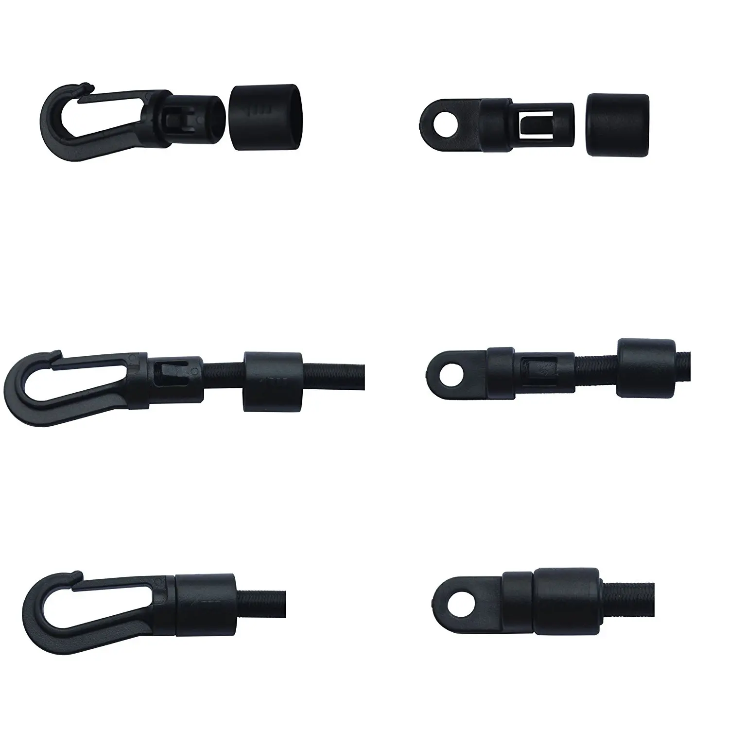 Plastic Snap Hooks for Bungee Cord Rope Tie Awning Truck Cover Bike Kayak Boat Outdoor Camping Paracord Lanyards #FLC137-A/B