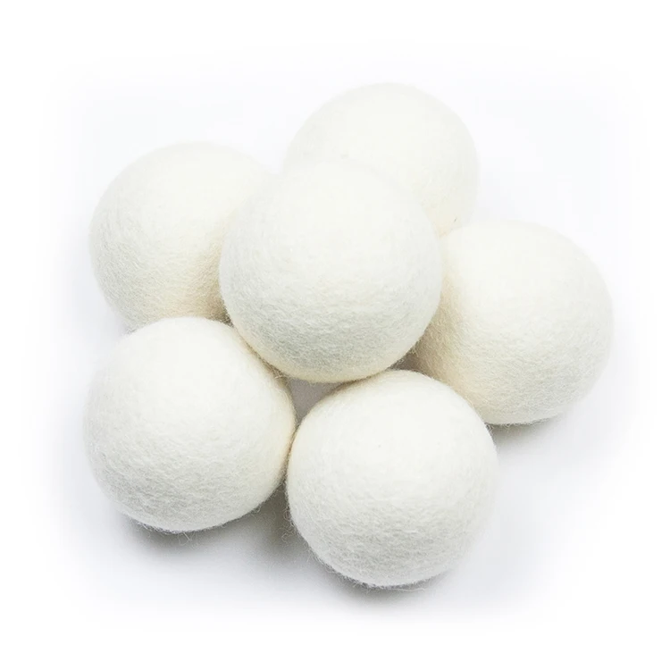 Hot sell Resuable White Organic Lamb Wool Dryer Balls in laundry wool balls for dryer