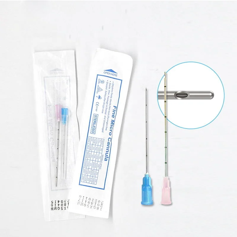 High quality fine micro cannula 23g 50mm medical safety micro cannula with scale