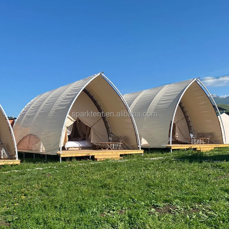Wholesale Customized 35 Square Meter Floor Area Sailing Shaped Safari Glamping Tent for Camping
