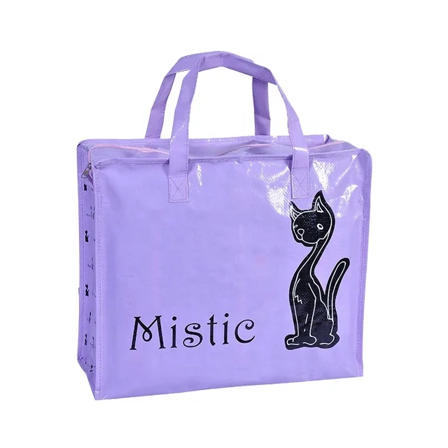 OEM/ODM Shopping Tote Extra Large Bolsa Plegable Reutilizable Laminated PP Woven Bag With Zipper