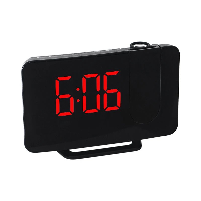 Cross-border Supplied Radio Projection Alarm Clock with Large-Screen LED Display and Curved Surface Double Alarm Table Clock0716
