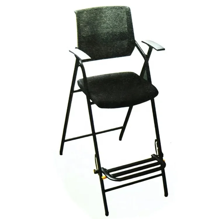 Official designated custom ping-pong referee chair OEM can foldable deputy umpire print advertisement brand chair pingpong match