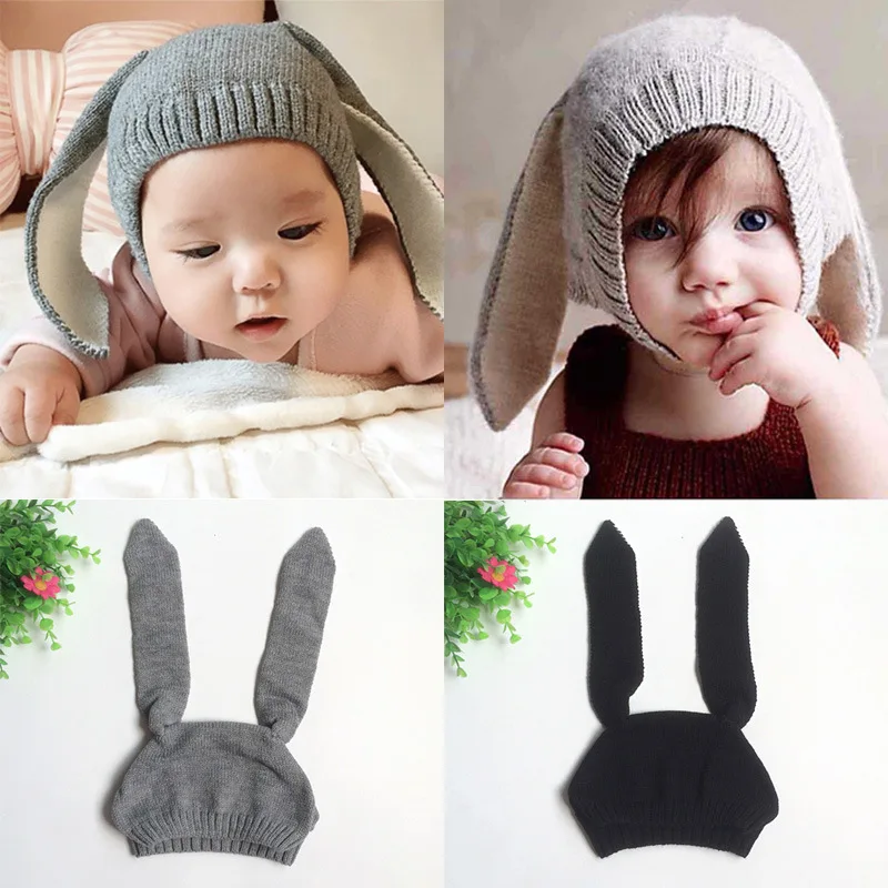 2022 baby Girls Hat Accessories cute Baby knitted rabbit ear Kids Toddler bunny ear knit baby hats