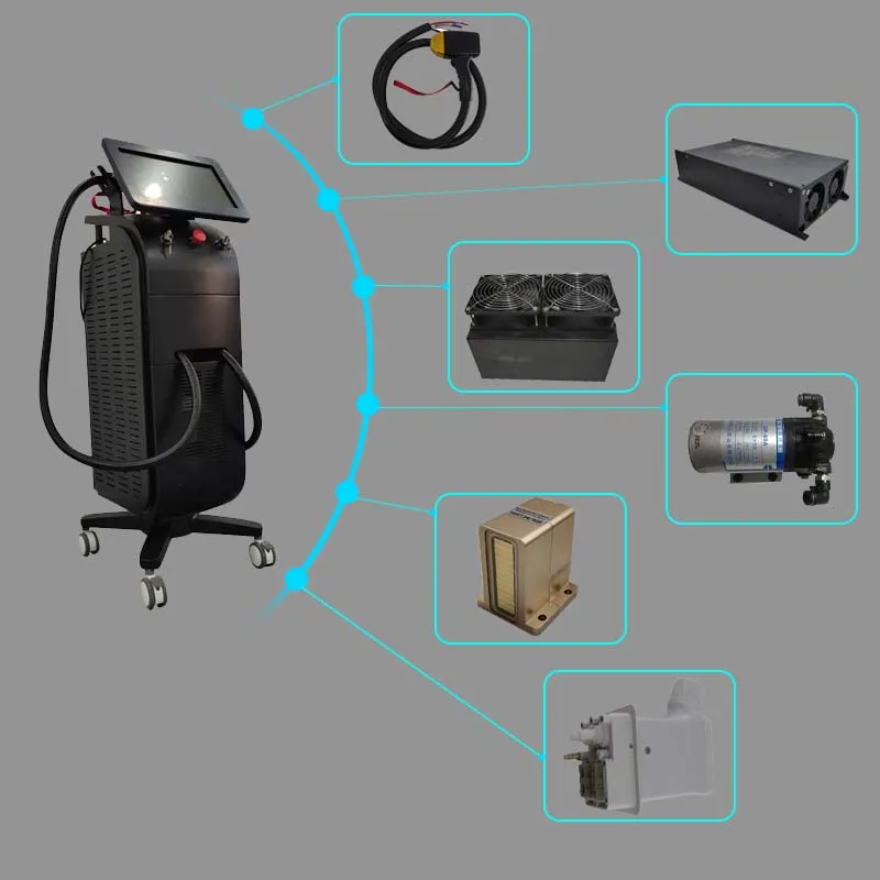 Portable diode laser hair removal New Laser Hair Removal Machine Diode Laser 755 808 1064  for Skin Treatment