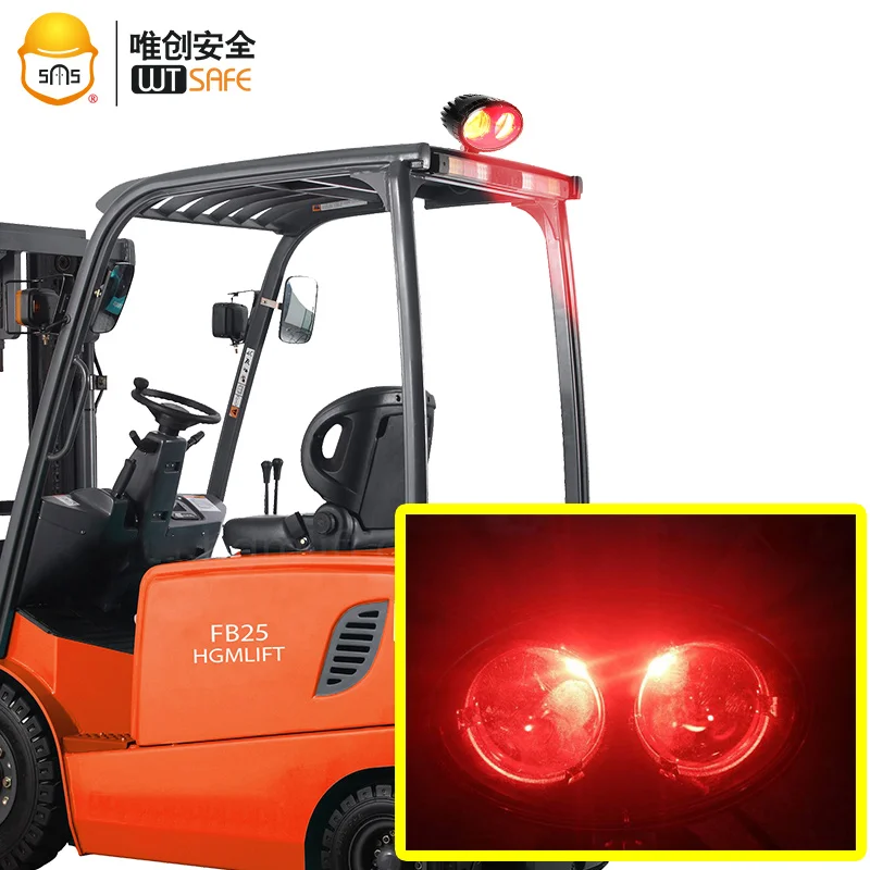 8W DC 10-80V universal forklift work reginal red/blue zone safety warning light forklift led spot light
