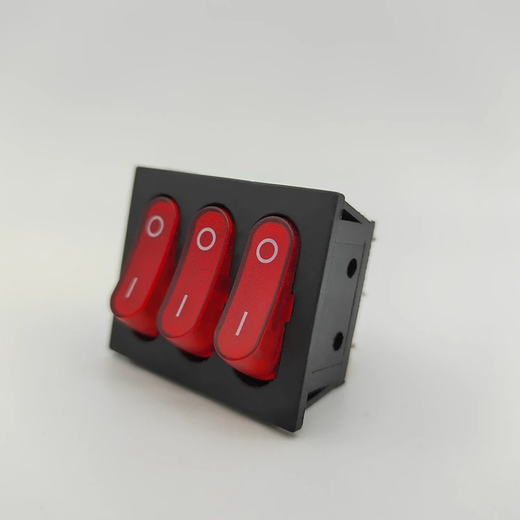 Three-Way with Light ON-OFF 9 Pin Power Switch 3 in 1 Combination Rocker Switch 15A/250V 20A/125V AC