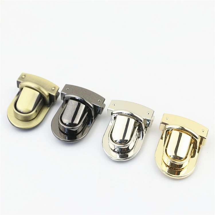 New Design Metal Bag Hardware Twist Lock Rectangle Handbag Metal Turn Lock for Handbags