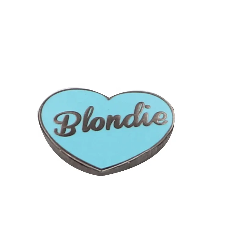 
Hot sale heart shape hard enamel badge glitter heart shape yellow zinc alloy lapel pins 