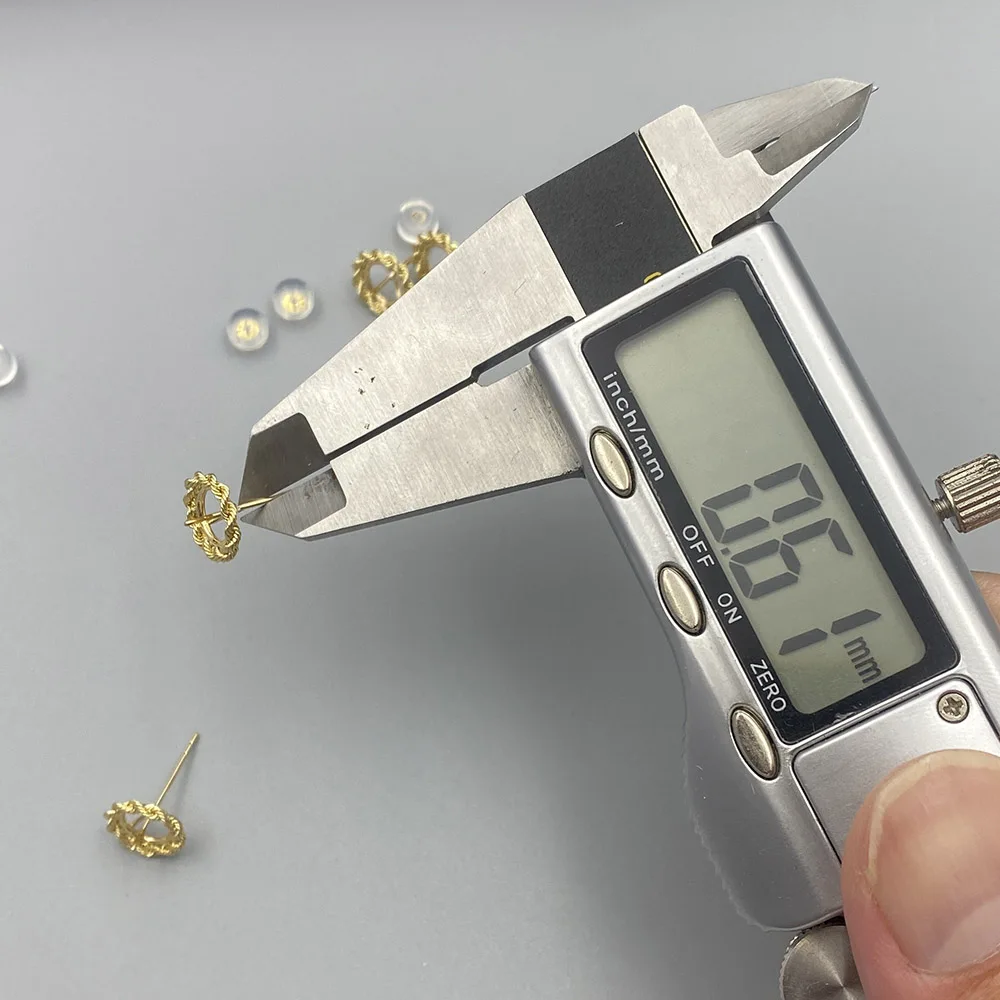 Au750 18K Gold Rope Flower Stud Earring Component Base Holder Mounts for Pearl GEM Stones Fine Jewelry Making Supplier