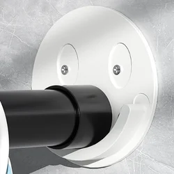 Curtain Rod Bracket Wall Shower Rod Mounting Retainer Non-Drilled Wall Mount Self-Adhesive Tape Screw Hook Hanging Clip