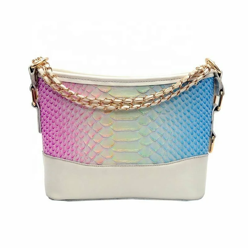 1 Yard Iridescence Hologram Snake Skin Faux Leather Fabric Vinyl Leatherette for Shoes Bag Crafting