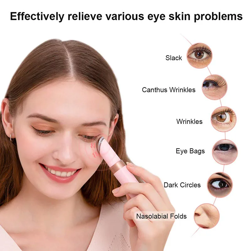 Trending products Sonic Vibration Mini Massager Products  Wrinkle Remover Electric Wireless Roller  Heated eye massage Pen