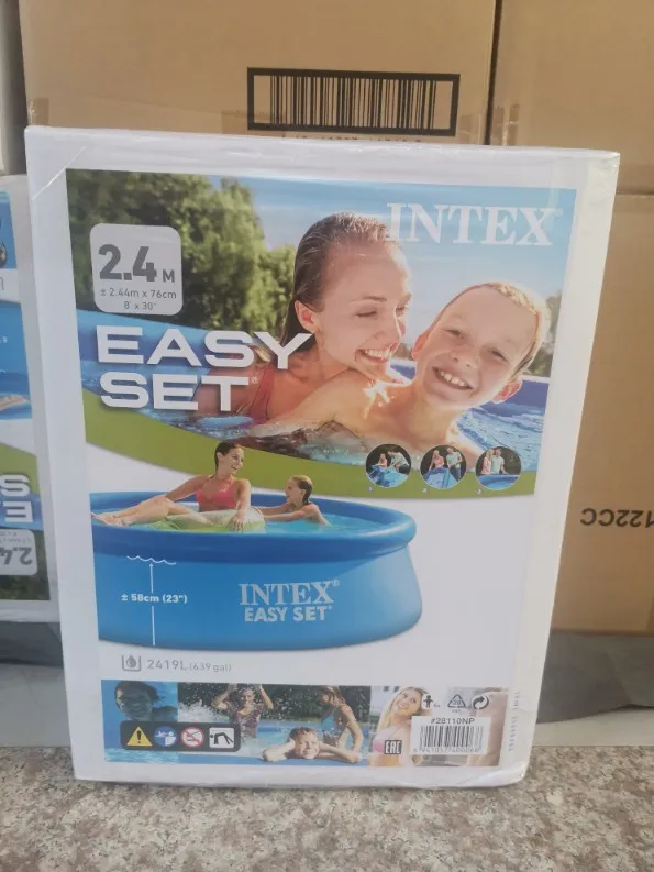 Original Intex 28101 6ft X 20in Easy Set Inflatable Swimming Paddling Pool Family Kids Fun