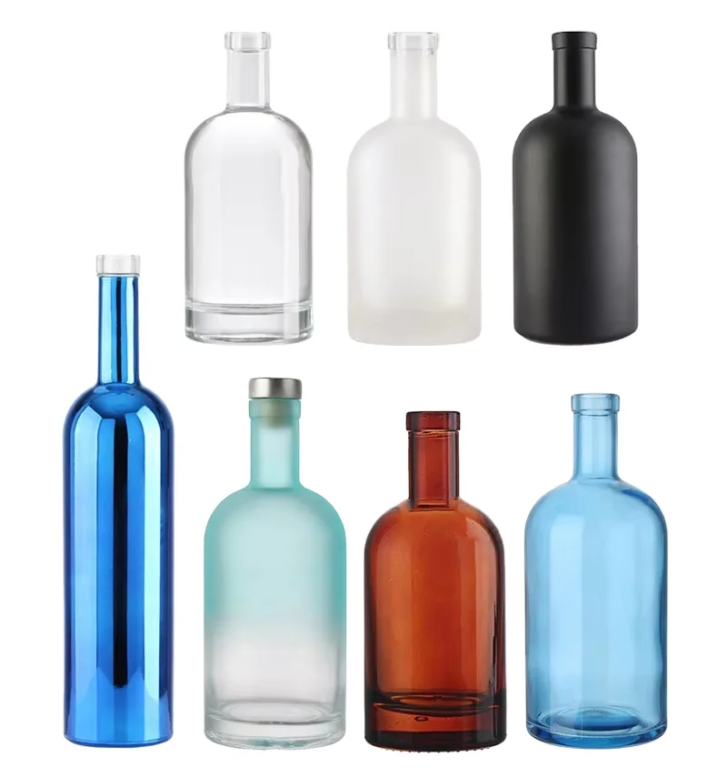 Wholesale spraying 75CL 70CL Glass Liquor Bottle Glass Brandy Gin Rum Spirits Tequila Vodka glass Bottle With Lid