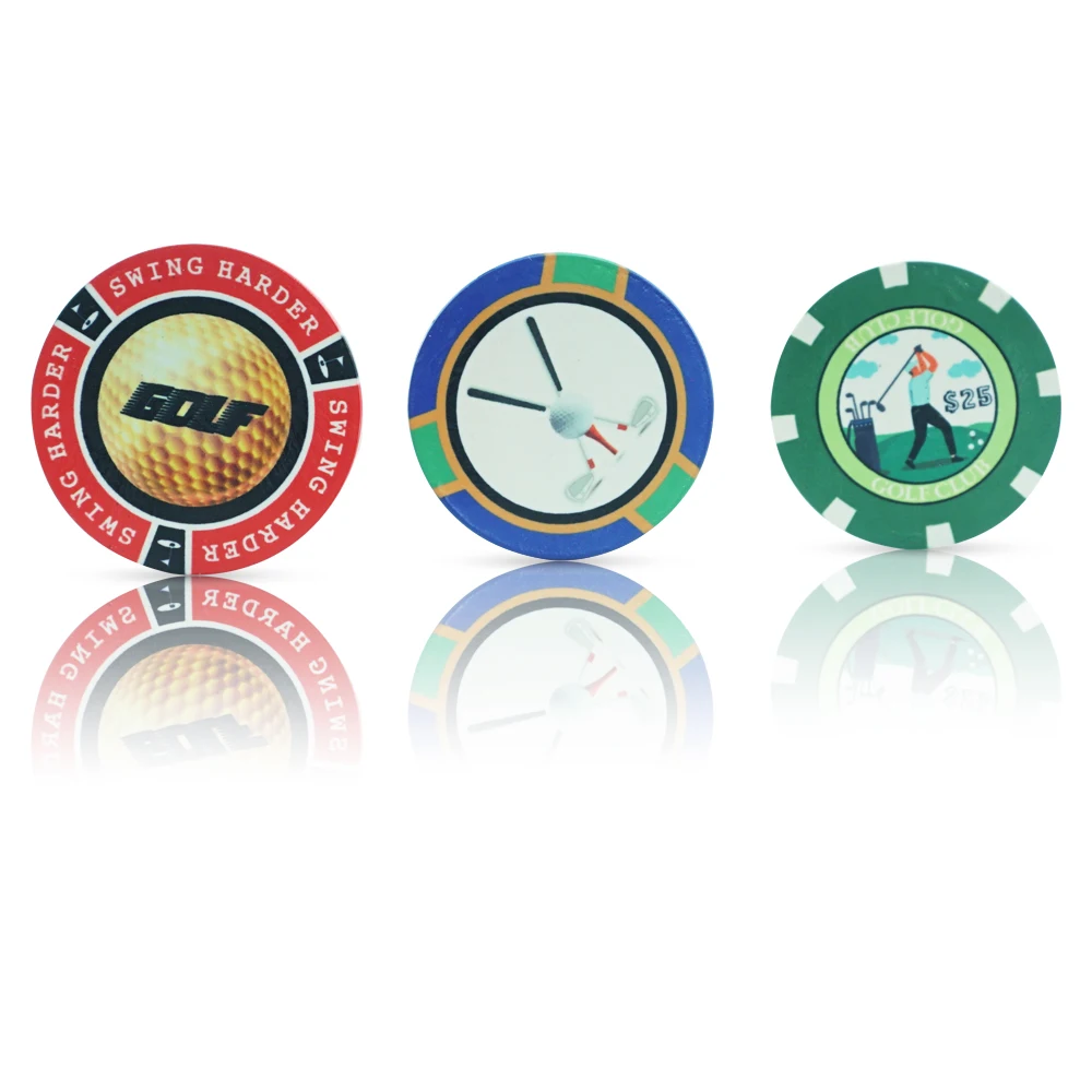 Customized 39mm Ceramic Golf Poker Chips Professional Casino Accessories Texas Blackjack Poker Game Chip Coins