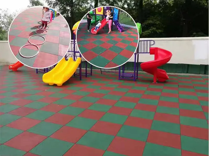Rubber Flooring Mats Non-Slip Heavy-Duty Mats for Playground Indoor Outdoor Gym Floor Tile