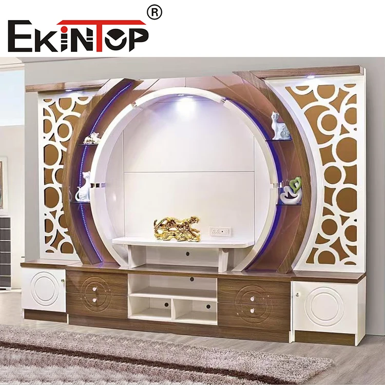 Ekintop Modern Wooden Tv Cabinet Living Room Table And Wine Cabinet Home Furniture Storage Luxury Wall Tv Stand