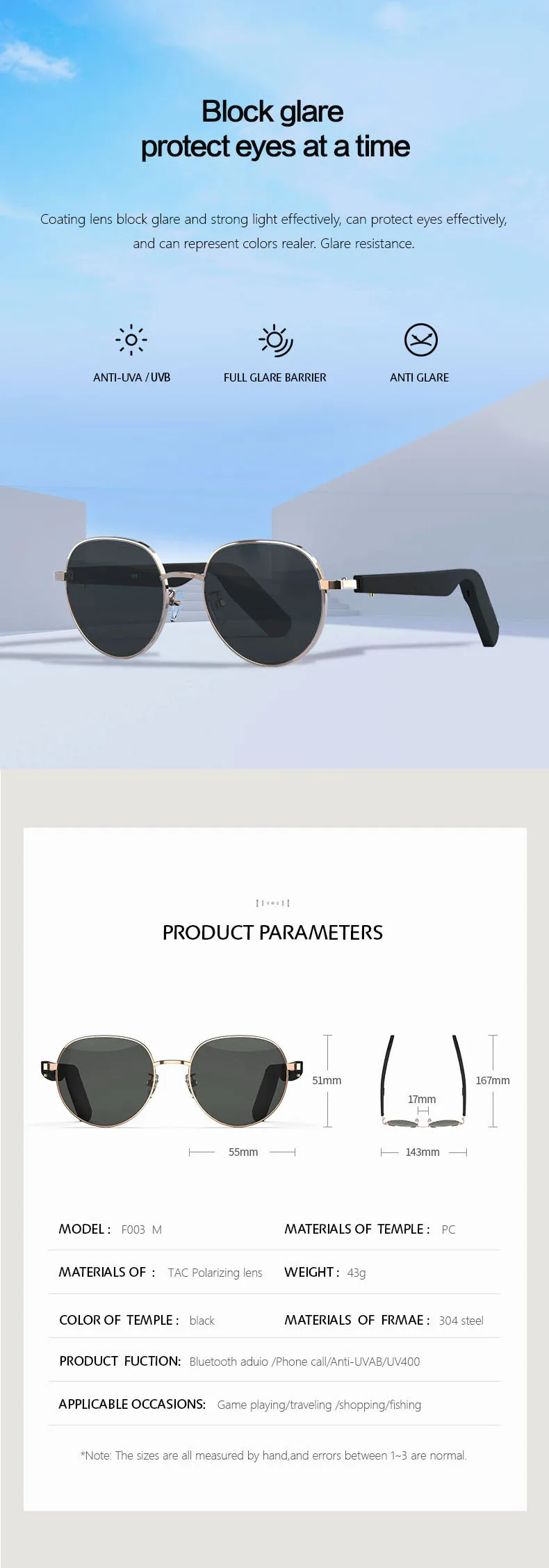 Hot sale factory direct price Smart 2022 Wireless Earphone Shades Audio Blue Tooth Uv 400 Music Polarized Sunglasses