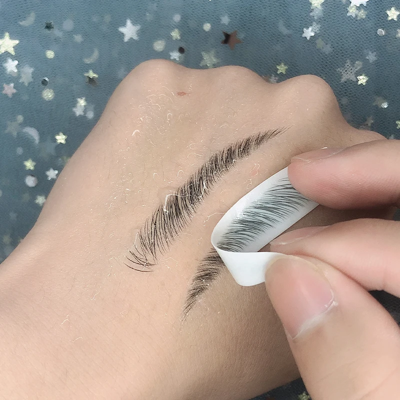 
4D Hair Like Eyebrows Makeup Waterproof Eyebrow Tattoo Sticker Long Lasting Natural Fake Eyebrow Stickers Cosmetics 