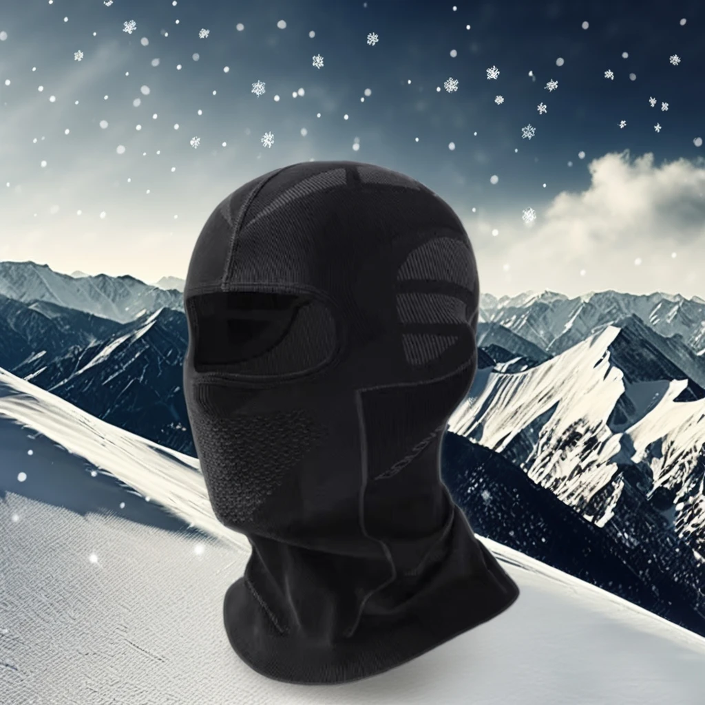 Lightweight ski mask winter mask with elastic band, breathable and warm, suitable for cycling, face and neck protection, black