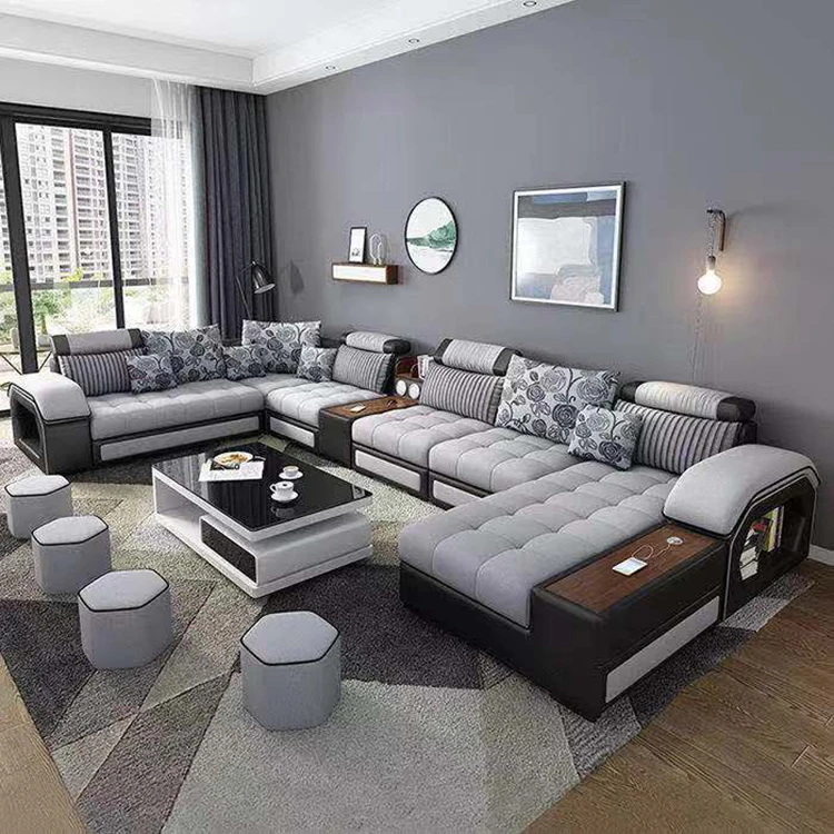Modern Adults Living Room Furniture Sofa Sleeper Fabric Corner