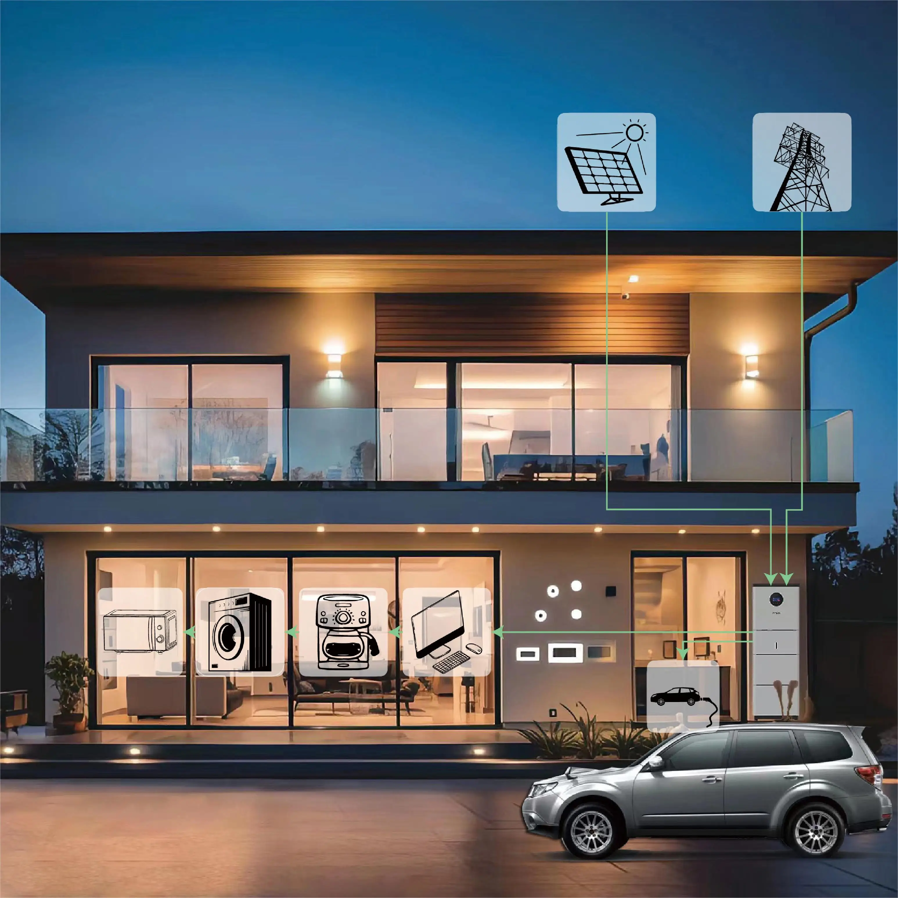 PYSUN Home 8kva 12kva Solar All in one Power System 10kva Half Cell Off Grid Solar Panel Energy System With Battery