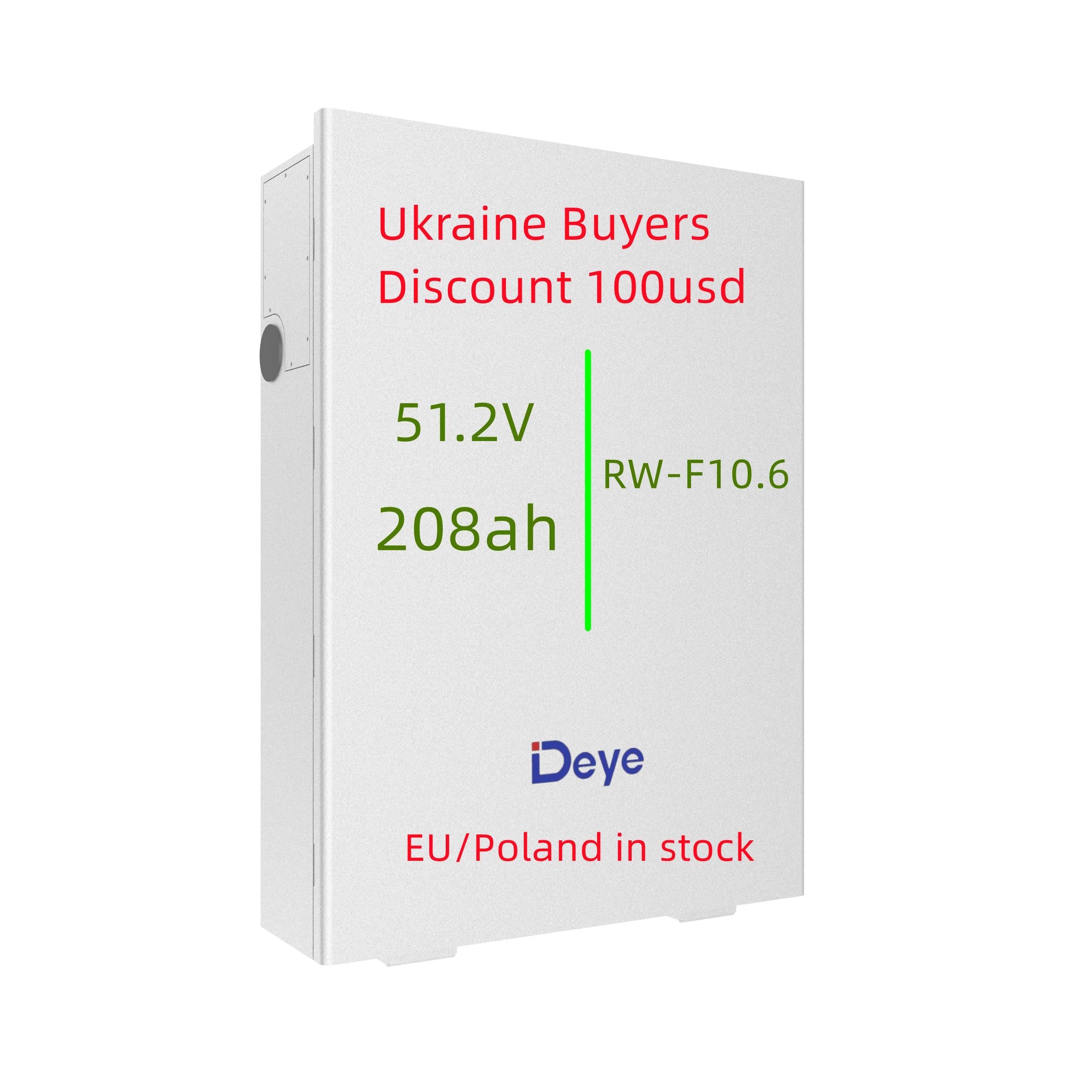 20% распродажа Deye 51 2 v 48v 200ah 10 kw 10kwh rw-f10.6 rw-f10.2 lv Солнечный соляр lifepo4 литий-ионный аккумулятор